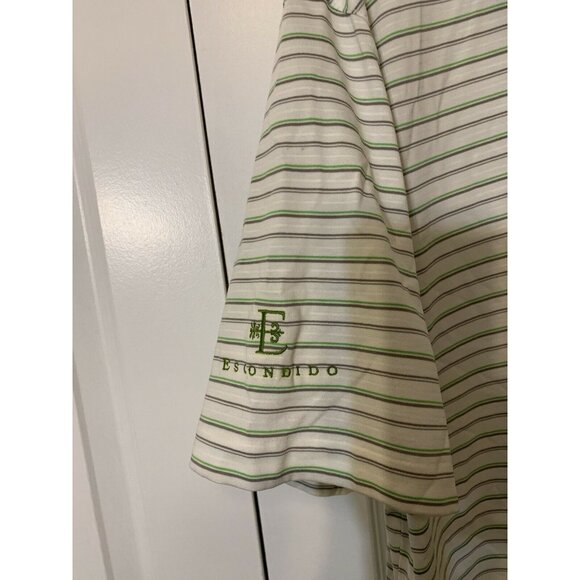 Nike Tiger Woods Collection Dri-Fit Golf Polo SzXL White Green Striped Escondido - Picture 5 of 6